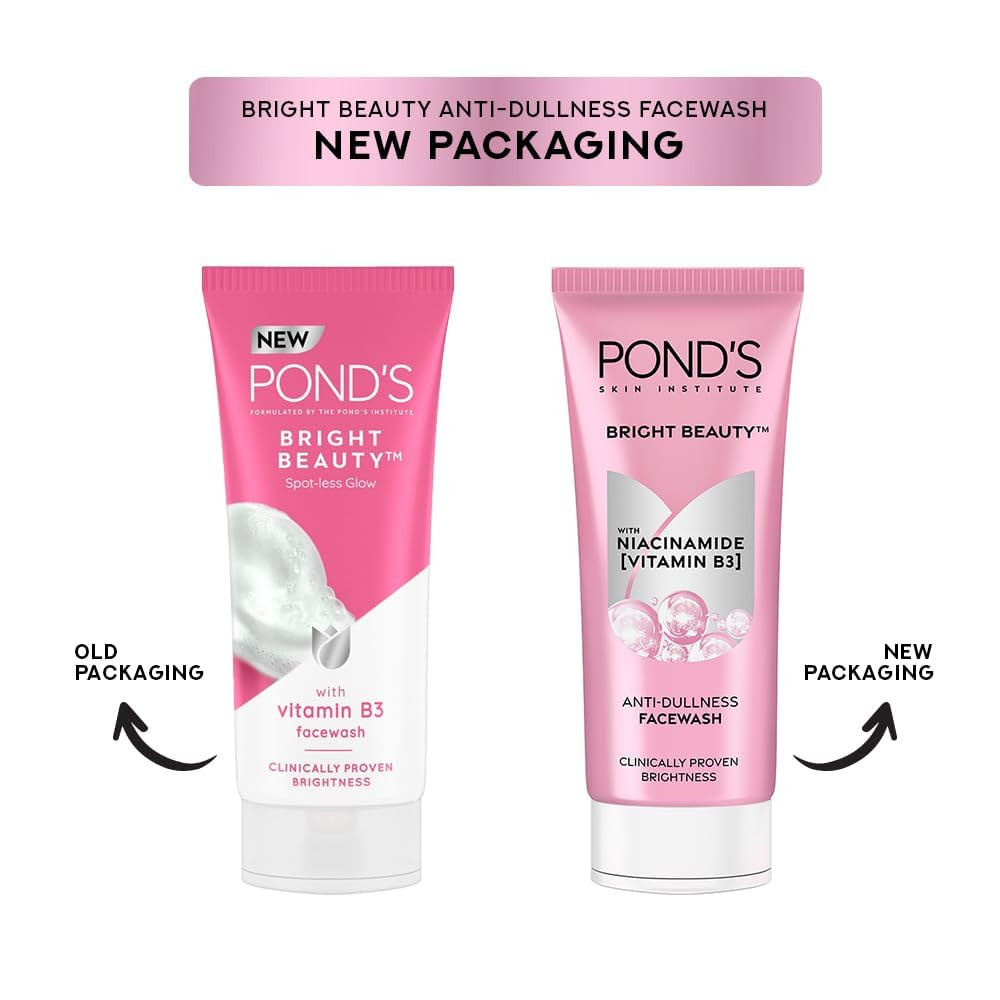 Ponds Bright Beauty Anti-Dullness Face Wash with Niacinamide (Vitamin B3) 50g